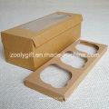 Nehmen Sie Papier Cupcake Box / Kraft Karton Papier Cupcake Box mit Insert und Clear Window